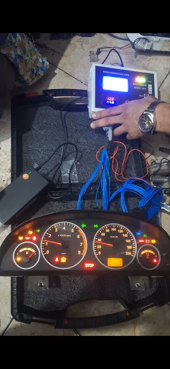 کیلومتر پژو ۴۰۵ دو فیش مدل کروز اصلی(همراه با فیلم تست آمپر)